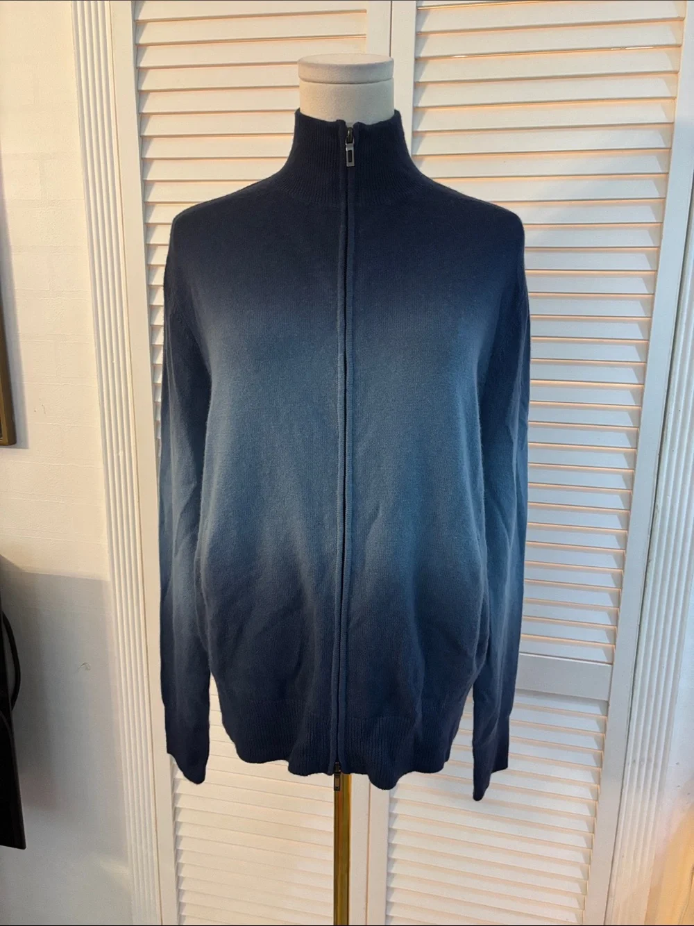 NWT TSE Neiman Marcus Men's dip dye Full-Zip High Collar Sweater, S